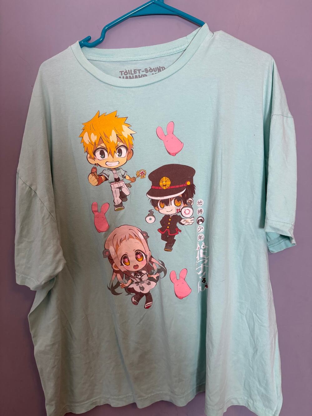 Toilet-Bound Hanako-Kun Anime Graphic Tee 3XL Mint Green